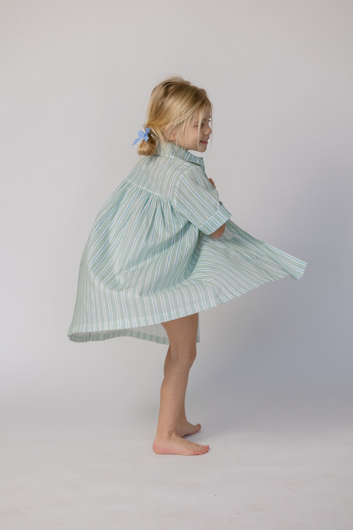 Girls Coverup in Stripe in Blue Jay