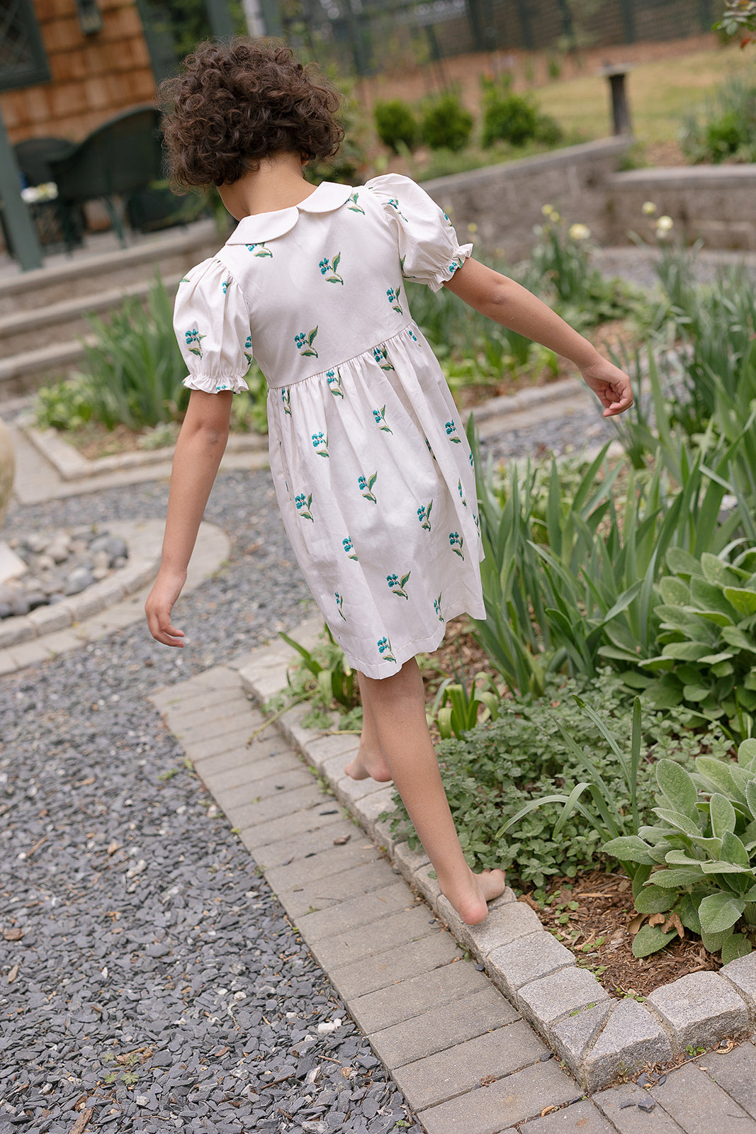 Charlotte Dress in Flame Stitch Floral