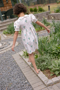 Charlotte Dress in Flame Stitch Floral