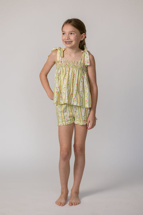 Teatime Set in Vivian Stripe in Daffodil