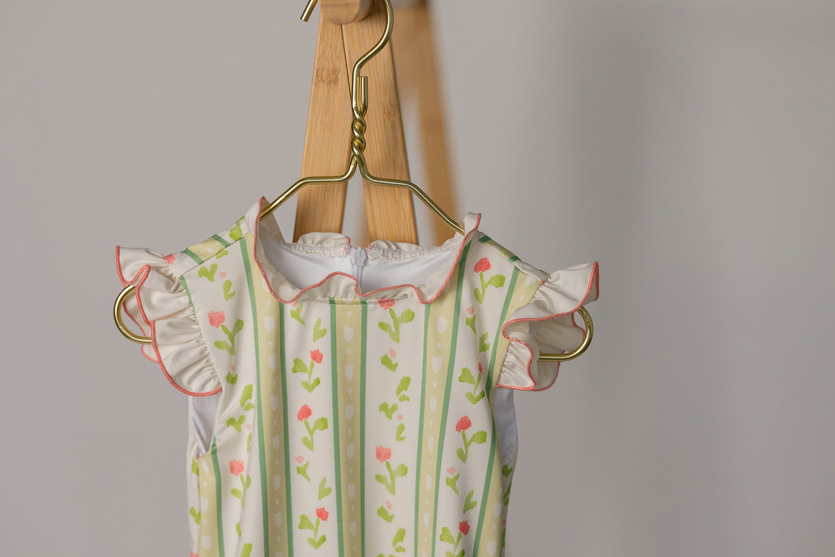 Bingley Suit in Vivian Stripe In Daffodil