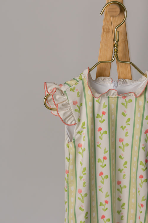 Bingley Suit in Vivian Stripe In Daffodil