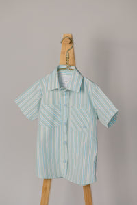 Sporting Shirt in Stripe in Blue Jay