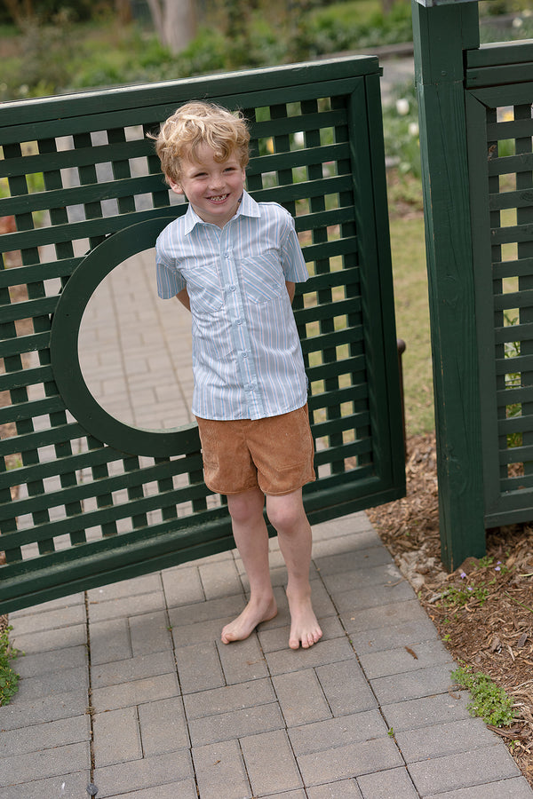 Sporting Shirt in Stripe in Blue Jay