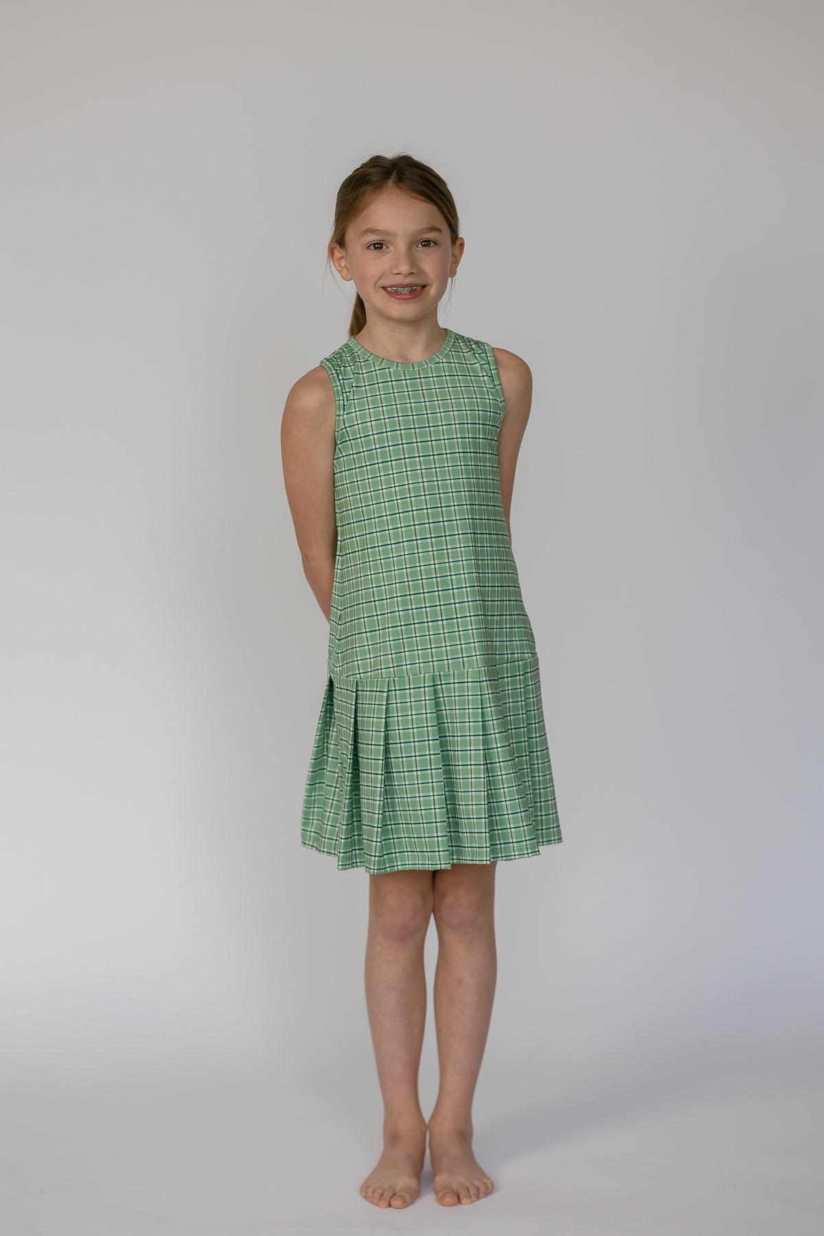 Girls Tennis Dress in Apple Check