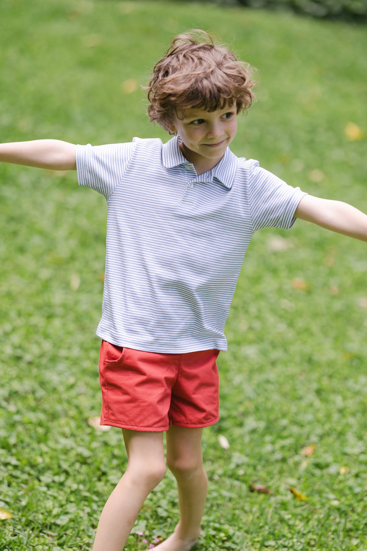 Banks Polo in Double Ticking Stripe