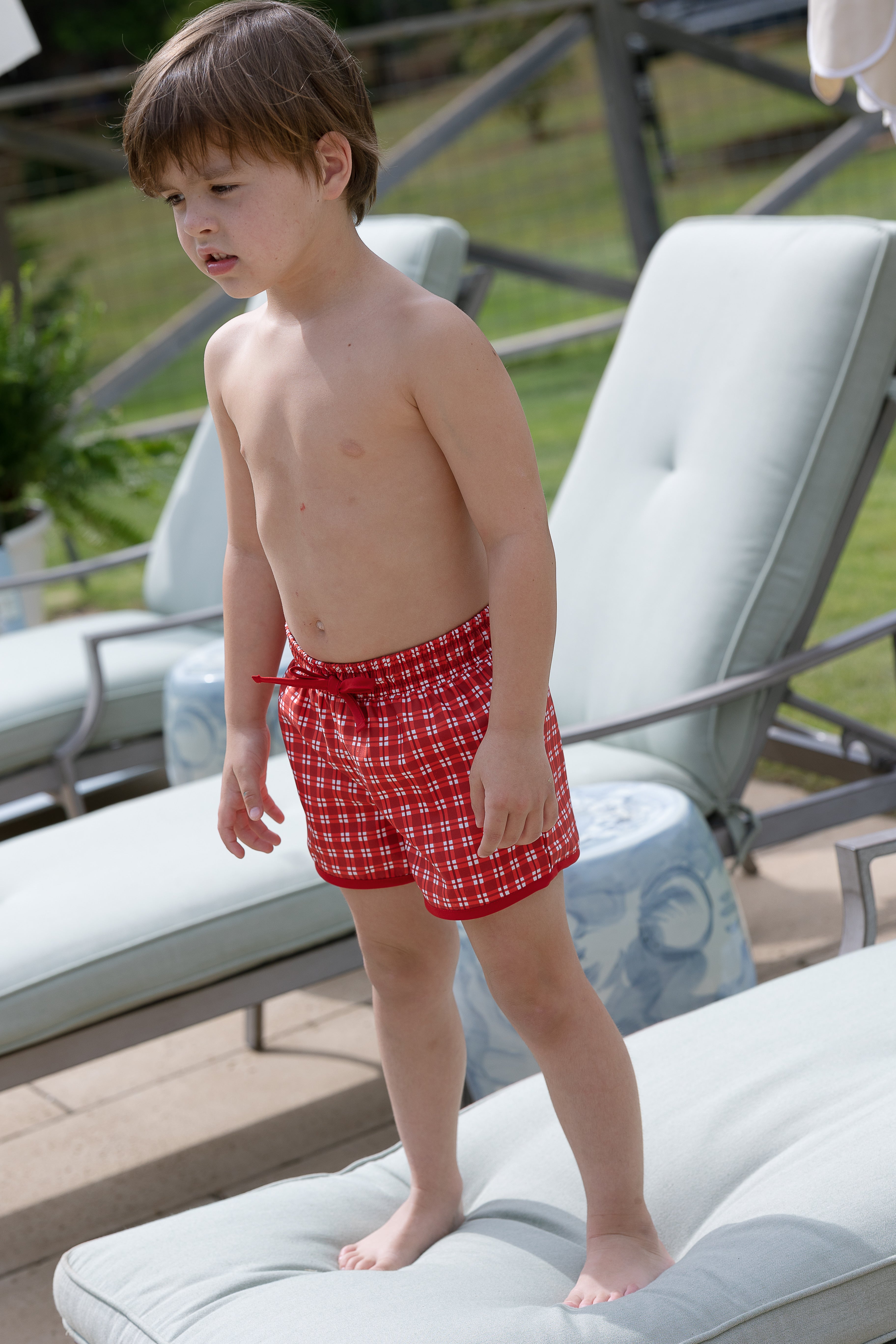 Talmadge Trunk | Cherry Check – Sun House Children's