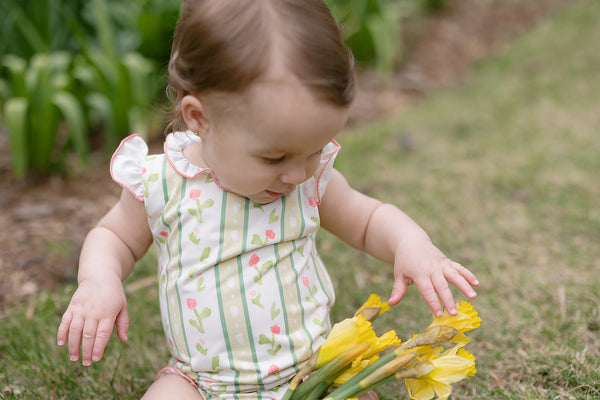 Bingley Suit in Vivian Stripe In Daffodil