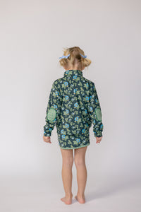 Kitt Set in Spring Mustard Flower In Navy/ Apple Check