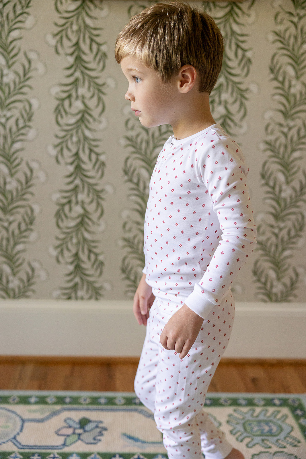 Boys Pajamas in Tess Dot Spice