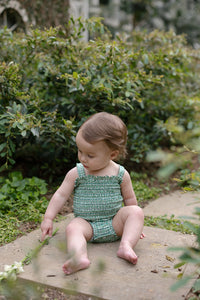 Tessa Smocked One Piece in Apple Check