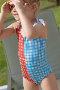 Twist Suit | Tie-top One Piece | Cherry Check and Dockside Check