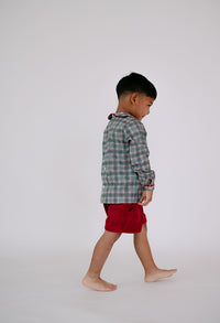 Peter Pan Piped Shirt in Cavalier Plaid