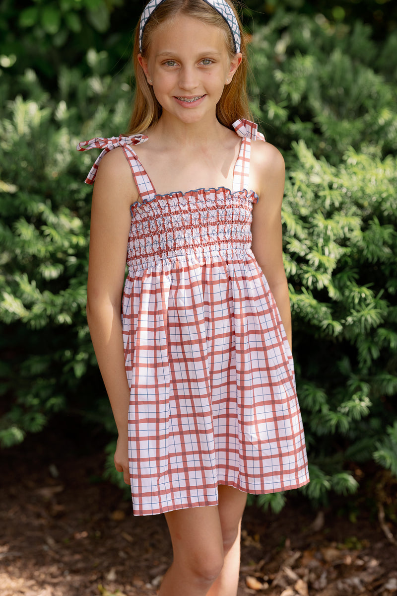 Teatime Dress in Red Thacker Plaid