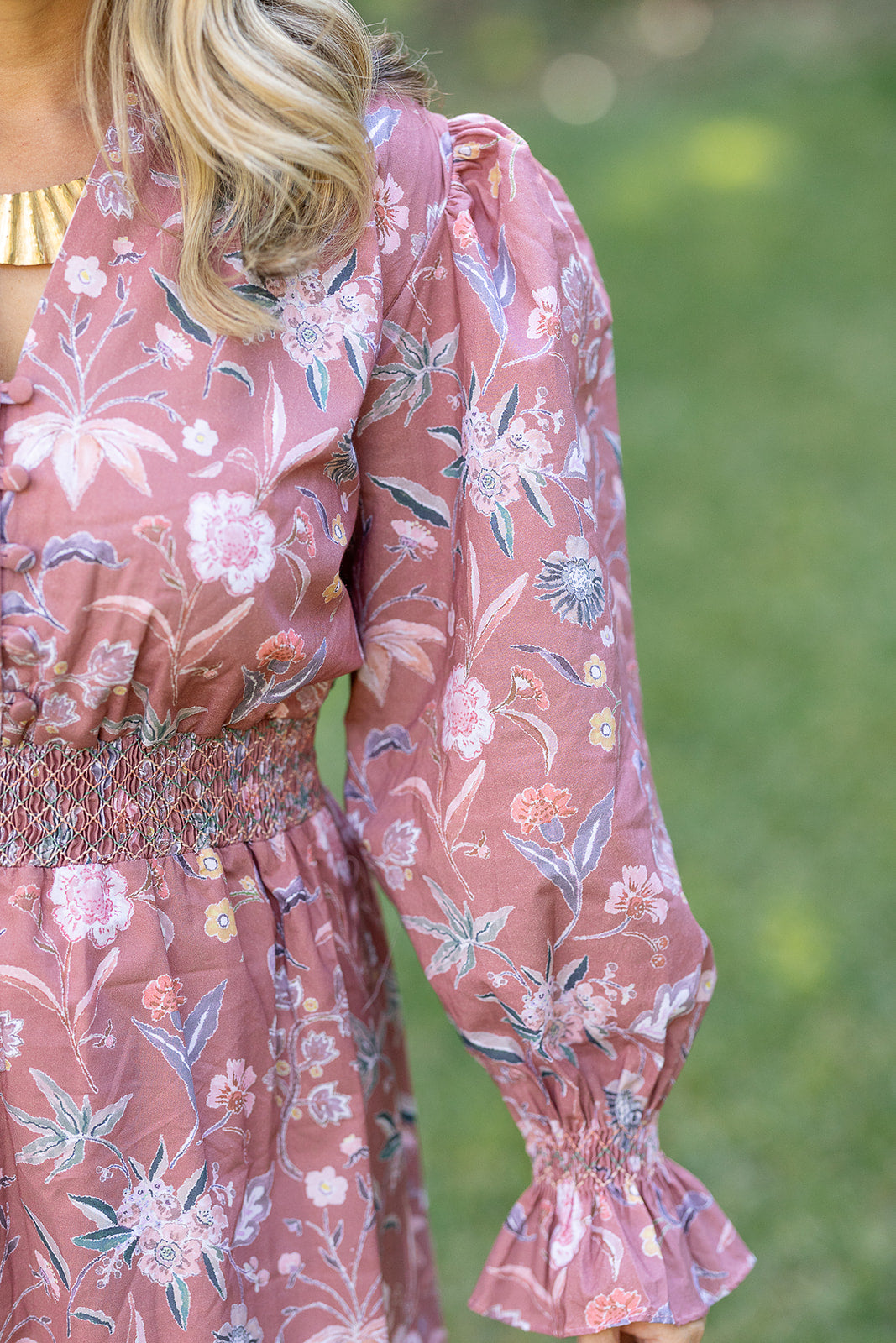 Krista Dress in Field Botanical Rust