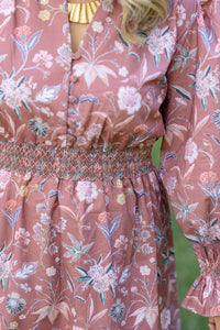 Krista Dress in Field Botanical Rust