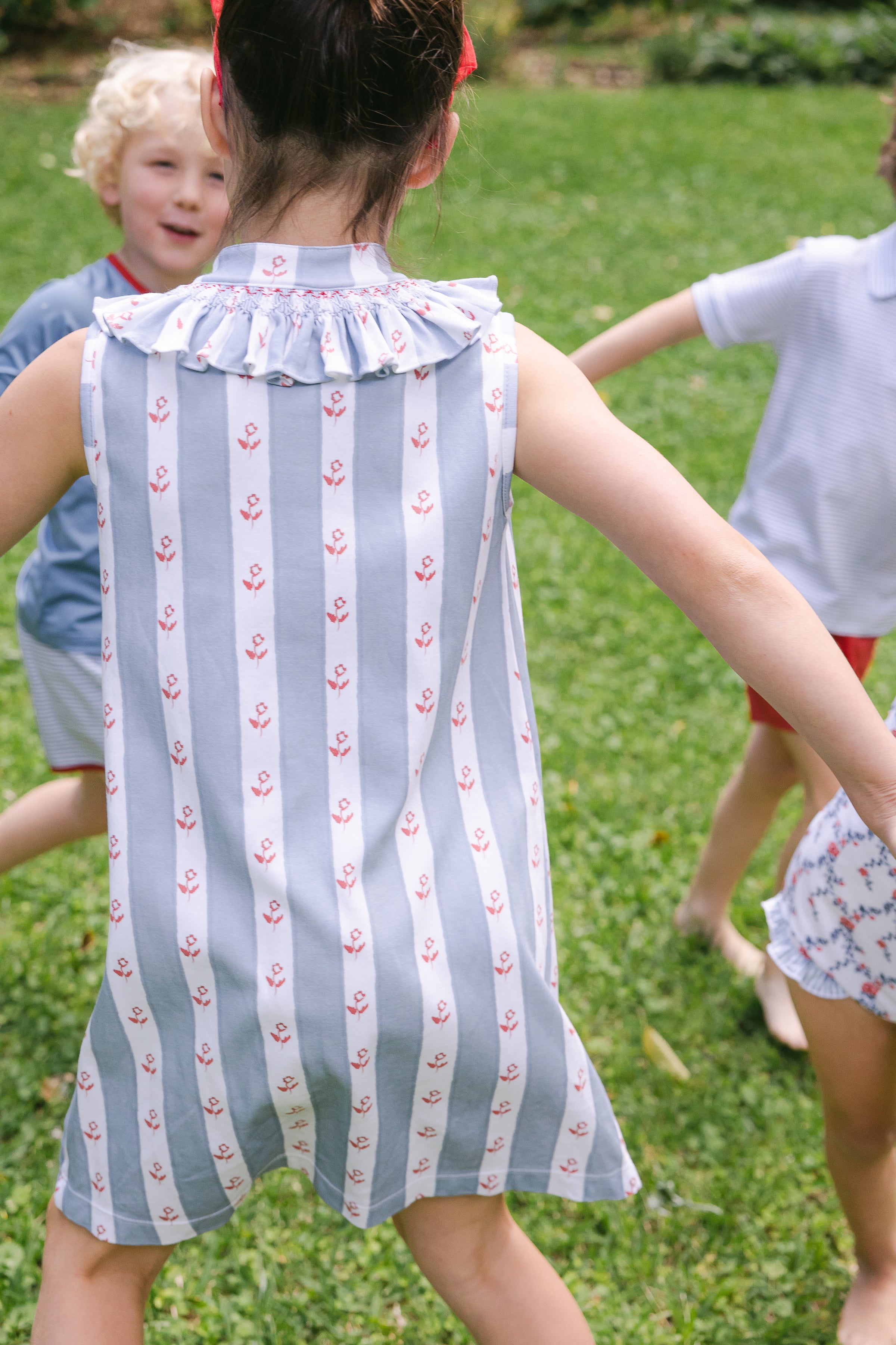 Molly Anne Dress in Calico Summer Stripe – Sun House Children's