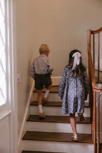 Charlie Dress and Bloomer Set in Woodland Floral in Cocoa