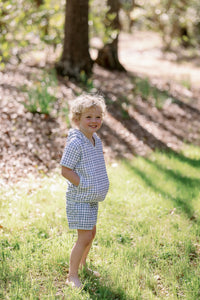 Talmadge Trunk in Thacker Plaid/Pale Aqua