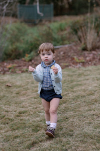 Baby Sweater in Light Blue/Navy Stripe