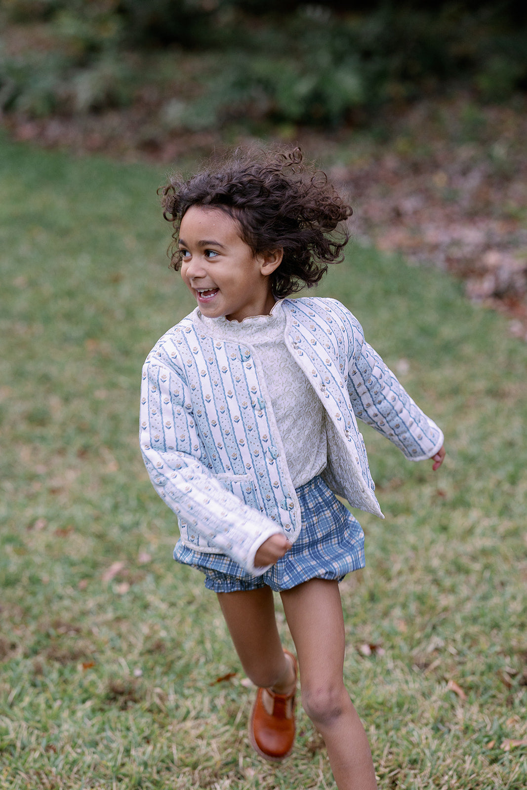 Quilted Jacket in Brigitta Stripe/Louisa Flower