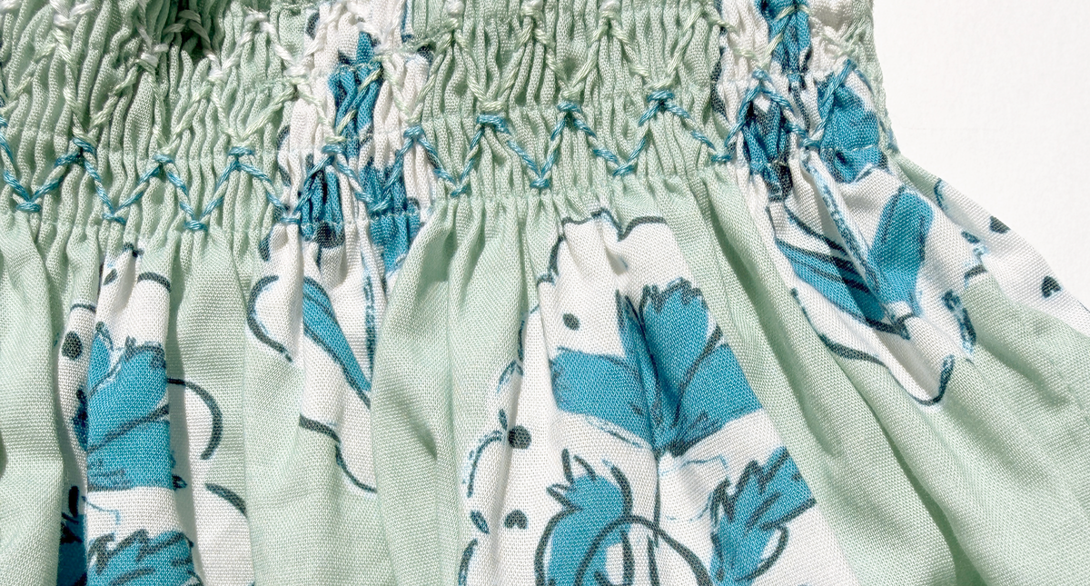 Teatime Dress | Smocked Tie Top | Medallion Flower Blue