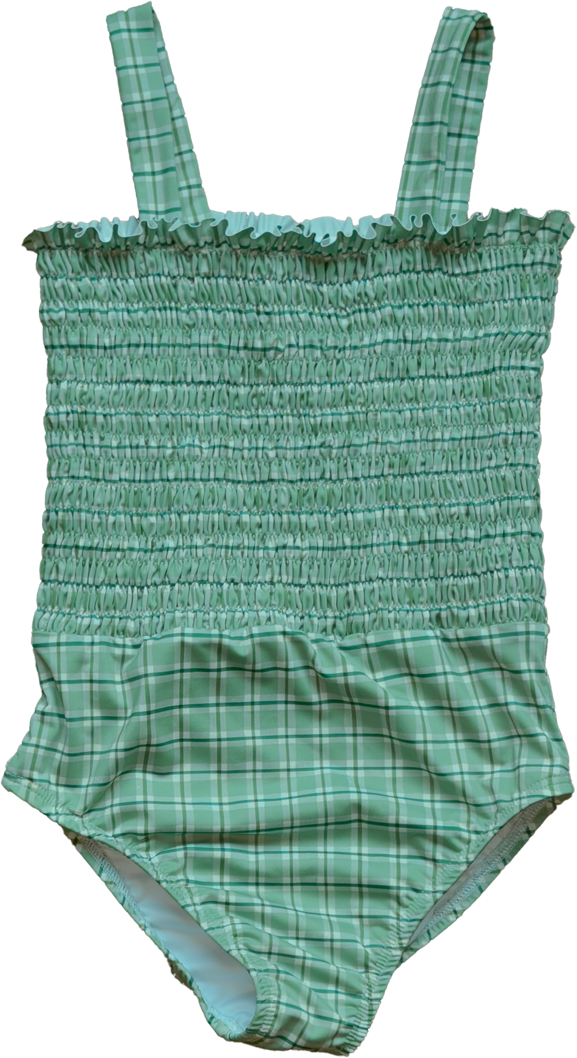 Tessa Smocked One Piece in Apple Check