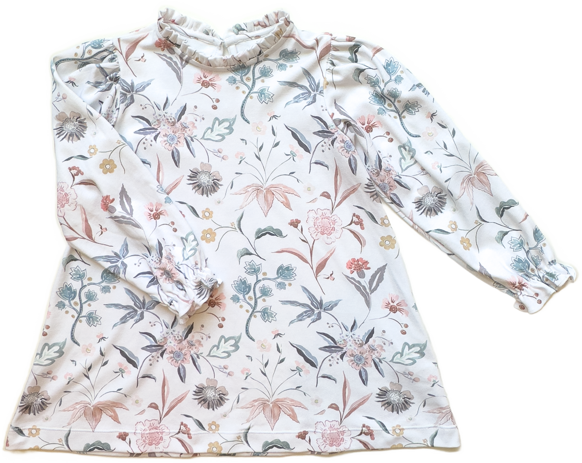 Yorkshire Dress in Field Botanical White