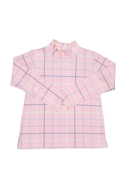 Evelyn Turtleneck in Samantha Tartan Bubblegum