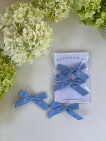 Pigtail Bow Set in Seaside Blue
